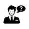 Customer service, question icon. Black vector graphics