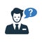 Customer service, question icon. Simple editable vector illustration