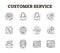 Customer service vector icon collection set illustration. Outlined helpdesk