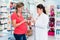 Customer shopping in pharmacy or drug store