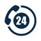 Customer support. calling help, 24 hours active, helpline Icon