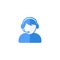 Customer support or customer service agent with headset flat vector icon design