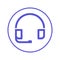 Customer support, headset circular line icon. Round sign. Flat style vector symbol.