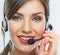 Customer support operator close up portrait. call center smili