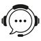 Customer Support Service Line Icon. Online Help and Call Center Outline Pictogram. Headset Icon. Hotline or Helpline
