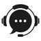 Customer Support Service Silhouette Icon. Online Help and Call Center Pictogram. Headset Icon. Hotline or Helpline