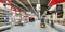 Customers and employees in a shopping center during quarantine