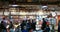 Customers in front of the hunger burger in Reading Market Philadelphia