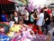 Customers look at a wide variety of chirstmas decors at a store in Dapitan Market