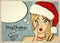 Customizable beautiful retro Christmas card with pin up San