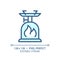 Customizable camping stove simple thin linear blue icon