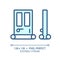 Customizable door seal blue thin linear icon