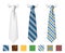 Customizable neckties vector templates with seamless textures set