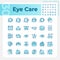 Customizable pixel perfect eye care linear icons set