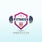 Customize nutrition programs Modern Fitness logo design. Dumbbell icon Vector logo design template idea