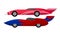Customized Racing Sport Cars Side View Vector Set