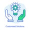 Customized solutions icon. Hands on innovation graphic.