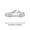 Customized sports car linear icon