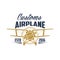 Customs airplane aviation retro vector icon