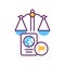 Customs court line color icon. Judiciary concept. Immigration law element. Sign for web page, mobile app, button, logo.