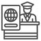 Customs officer line icon, airlines concept, customs control vector sign on white background, customs control outline