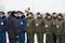 Customs officers at inauguration of new moldovan ukrainian border Palanca