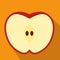 Cut apple flat icon