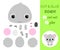 Cut and glue baby sitting koala. Educational paper game for preschool children