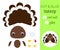 Cut and glue baby turkey. Educational paper game for preschool children