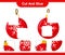 Cut and glue, cut parts of Christmas Balls and glue them. Educational children game