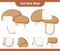 Cut and glue, cut parts of Mushroom Boletus and glue them. Educational children game, printable worksheet, vector illustration