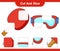 Cut and glue, cut parts of Ping Pong Racket, Goggle and glue them. Educational children game, printable worksheet, vector