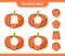 Cut and glue, cut parts of Pumpkin and glue them. Educational children game, printable worksheet, vector illustration