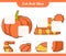 Cut and glue, cut parts of Pumpkin and Hat. Educational children game, printable worksheet, vector illustration