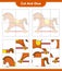 Cut and glue, cut parts of Rocking Horse and glue them. Educational children game, printable worksheet, vector illustration