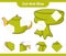 Cut and glue, cut parts of Scarf and Teapot. Educational children game, printable worksheet, vector illustration