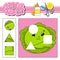 Cut and glue. Game for kids. Education developing worksheet. Cartoon cabbage character. Color activity page. Hand drawn. Isolated