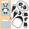 Cut and glue the paper Panda. Create application the cartoon fun Bear. Education riddle entertainment and amusement for children.