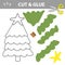 Cut and glue - Simple game for kids. Christmas Tree