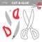 Cut and glue - Simple game for kids. Scissors. Restore the picture