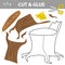 Cut and glue - Simple game for kids. Stump. Easy puzzle game for kids.