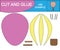Cut and glue to create image of air balloon air transport. Educational game for children.