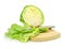 Cut of green cabbage vegetable isolated