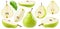 Cut green pears collection