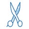 Cut Hair Iron Scissors doodle icon hand drawn illustration