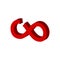 Cut Infinity symbol. Flat Isometric Icon or Logo.