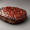 A Cut of Juicy Grilled Steak on a Grey Background Generative AI