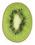 Cut kiwi fruits