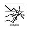 Cut loss icon. Depicts stock market strategy by stopping losses isolated on background vector illustration.