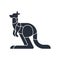 Cut of meat Kangaroo. Wallaby silhouette scheme lines of differ